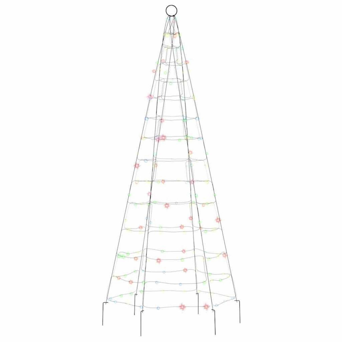 VIDAXL Sapin de Noël a LED sur mat de drapeau 200 LED colore 180 cm