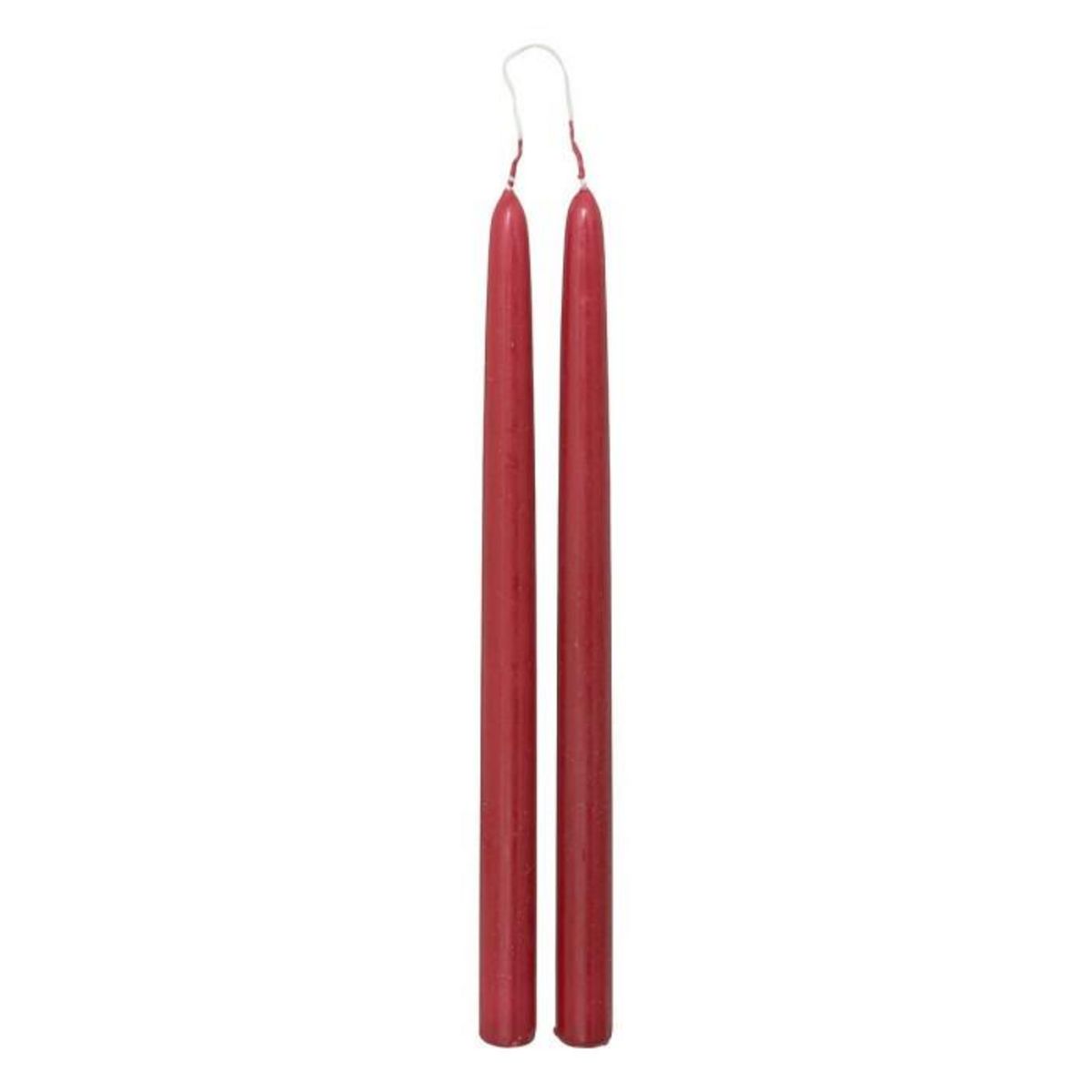 ATMOSPHERA Lot de 2 Bougies Bâton  Hugo  30cm Rouge
