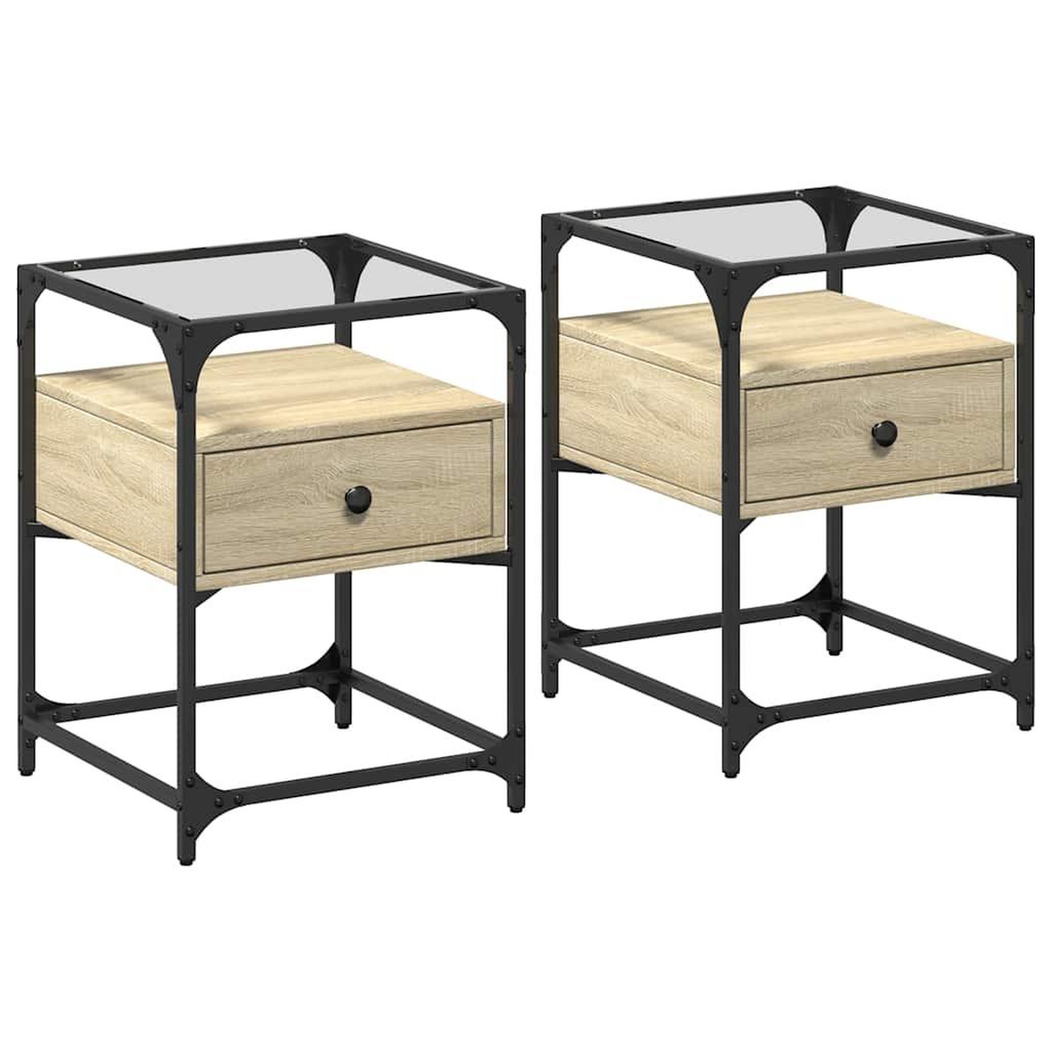 Voir la diapositive 2 : VIDAXL Tables de chevet 2 pcs chene sonoma 40x40x55 cm bois ingenierie