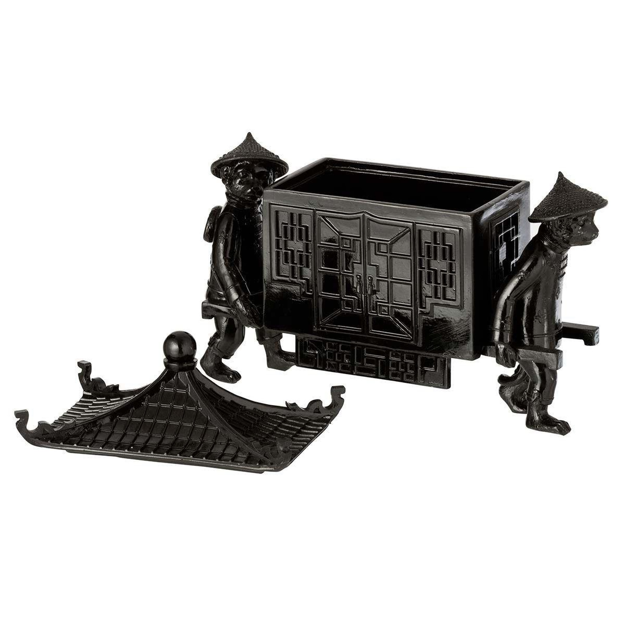 Voir la diapositive 2 : J-LINE Statuette déco  singe temple orient  27cm noir