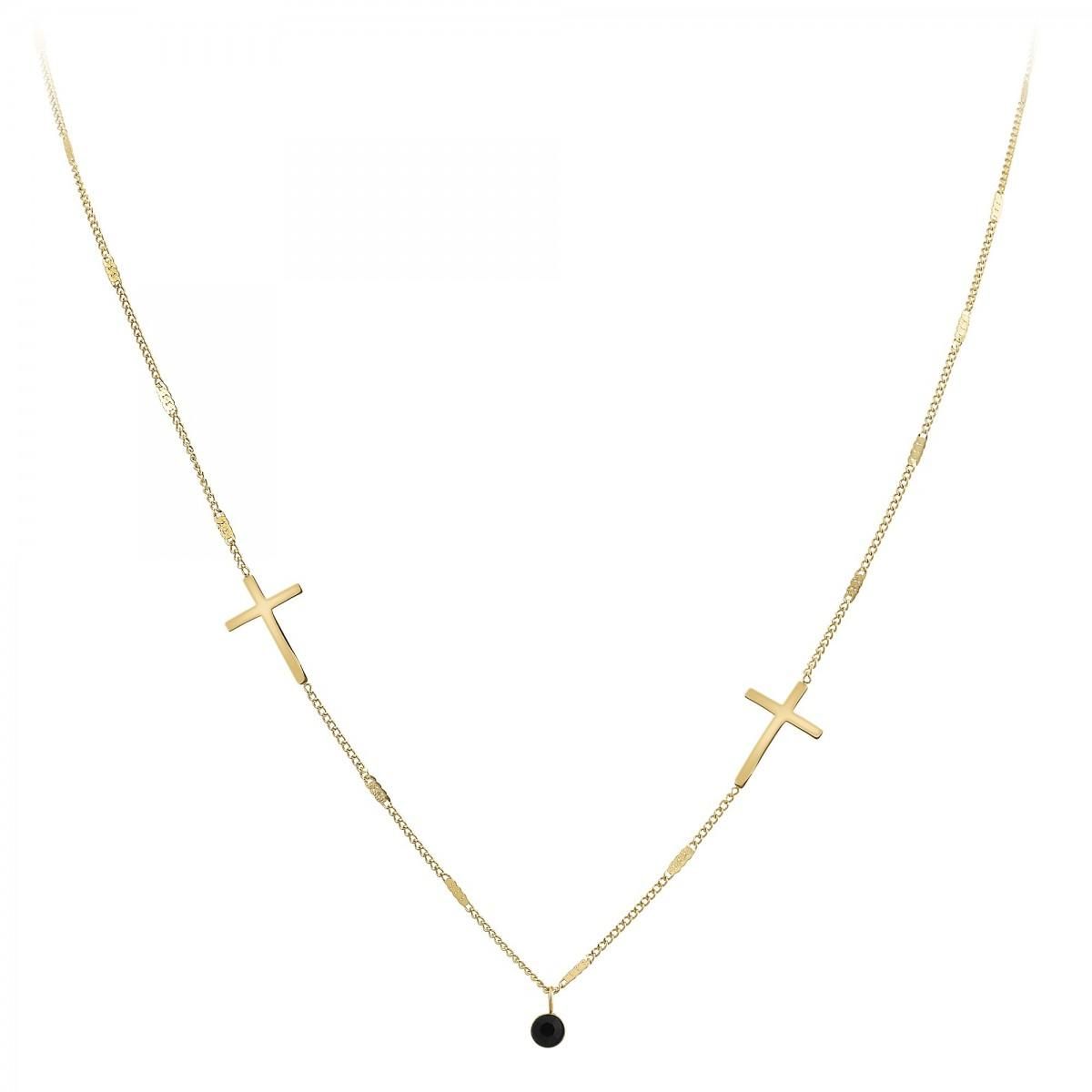 SC BOHEME Collier croix par SC Bohème orné d'un Cristal scintillant