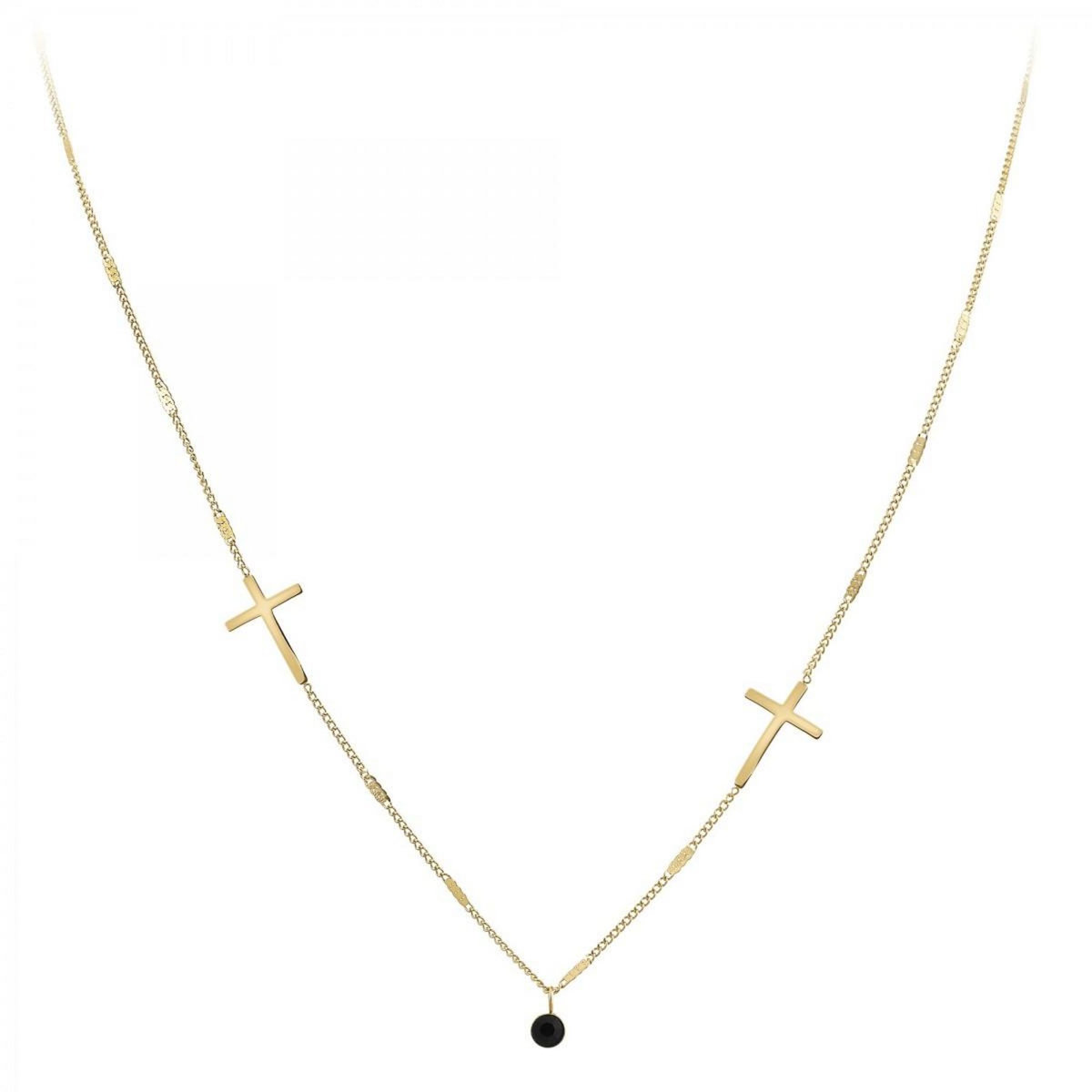 SC BOHEME Collier croix par SC Bohème orné d'un Cristal scintillant