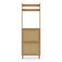 Voir la diapositive 3 : ID MARKET Vestiaire d'entrée HANAE meuble chaussures 2 portes effet naturel cannage