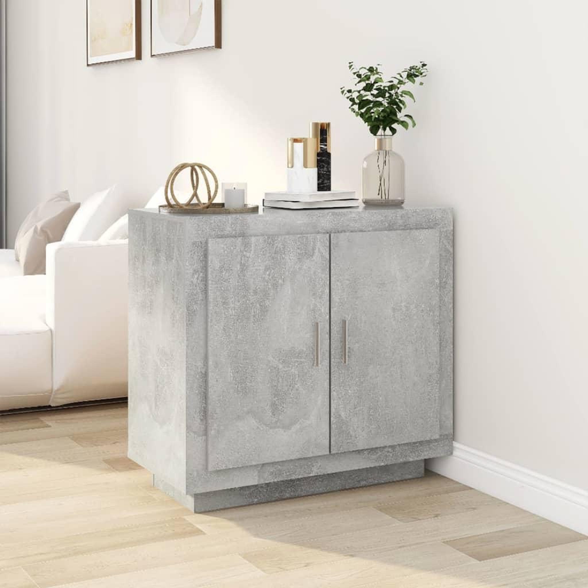 Voir la diapositive 1 : VIDAXL Buffet Gris beton 80x40x75 cm Bois d'ingenierie