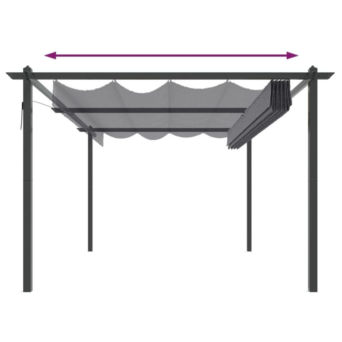 VIDAXL Tonnelle de jardin avec toit retractable 4x3 m Anthracite