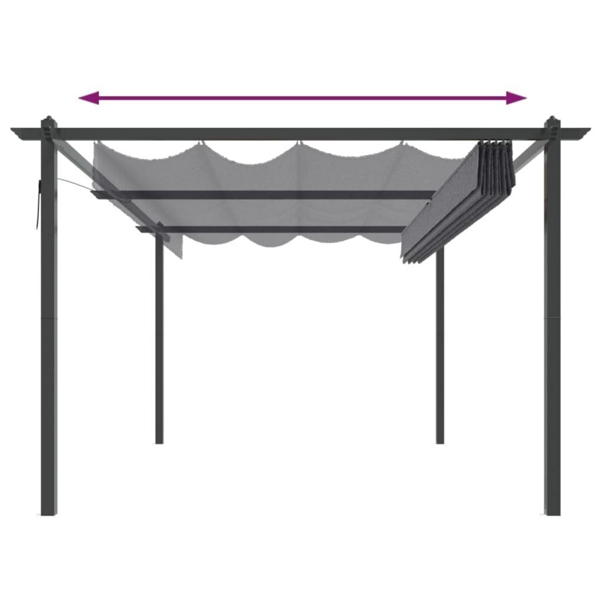 VIDAXL Tonnelle de jardin avec toit retractable 4x3 m Anthracite