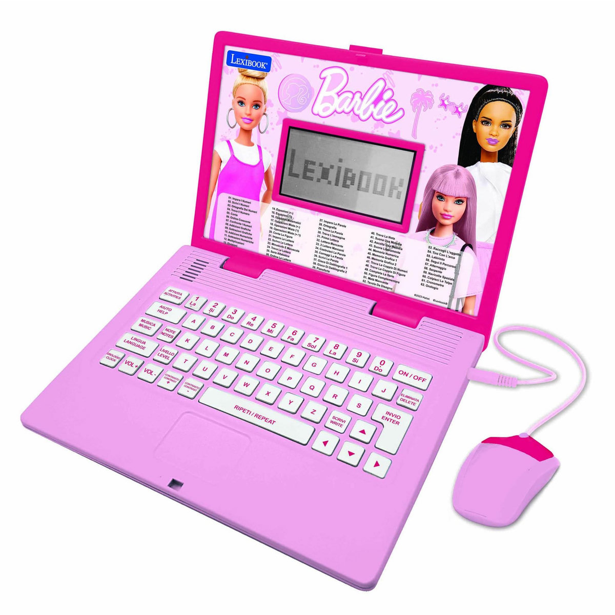 Lexibook Ordinateur portable éducatif bilingue Barbie (EN/IT)