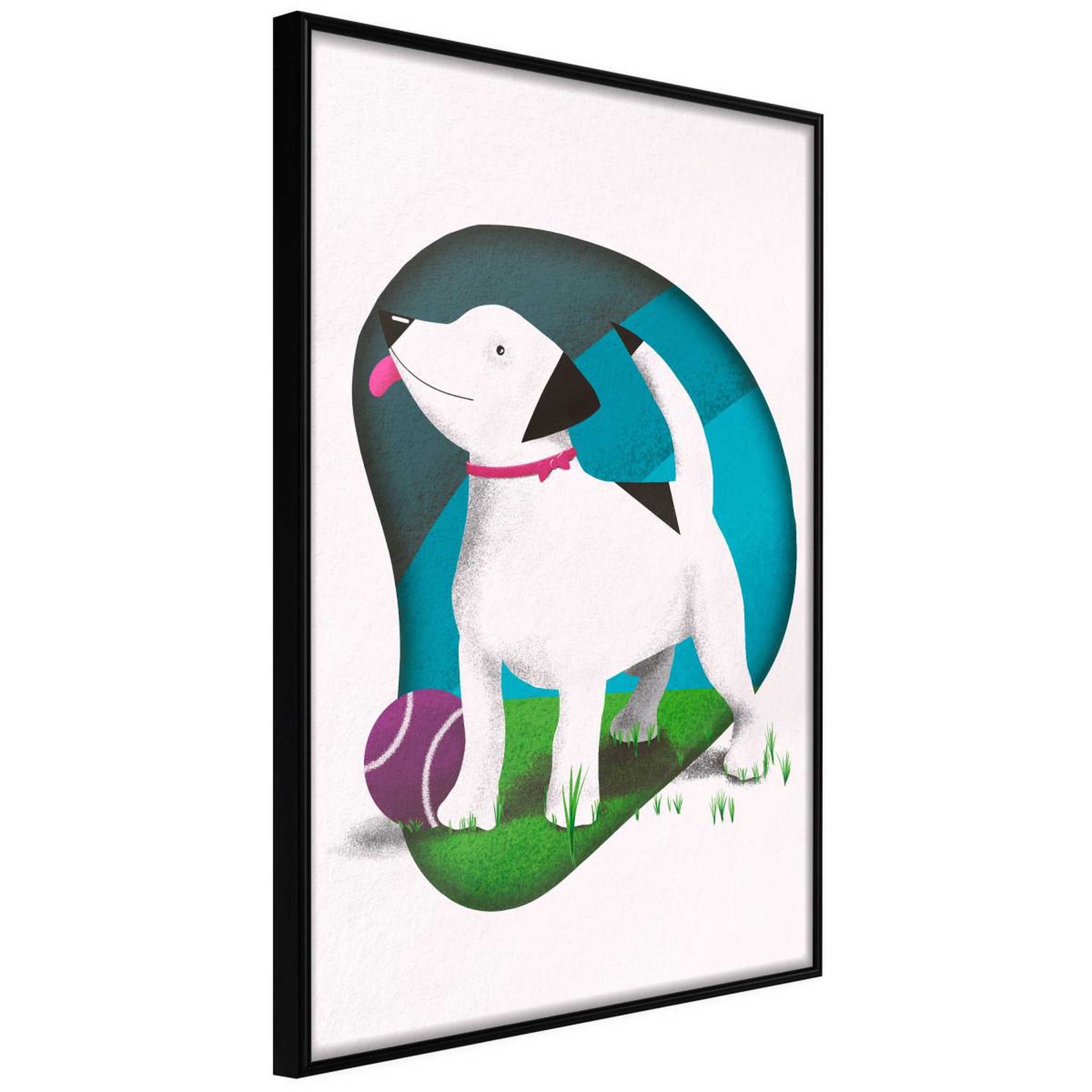 Paris Prix Affiche murale encadrée  dog's dream. Coloris disponibles : Noir, Jaune