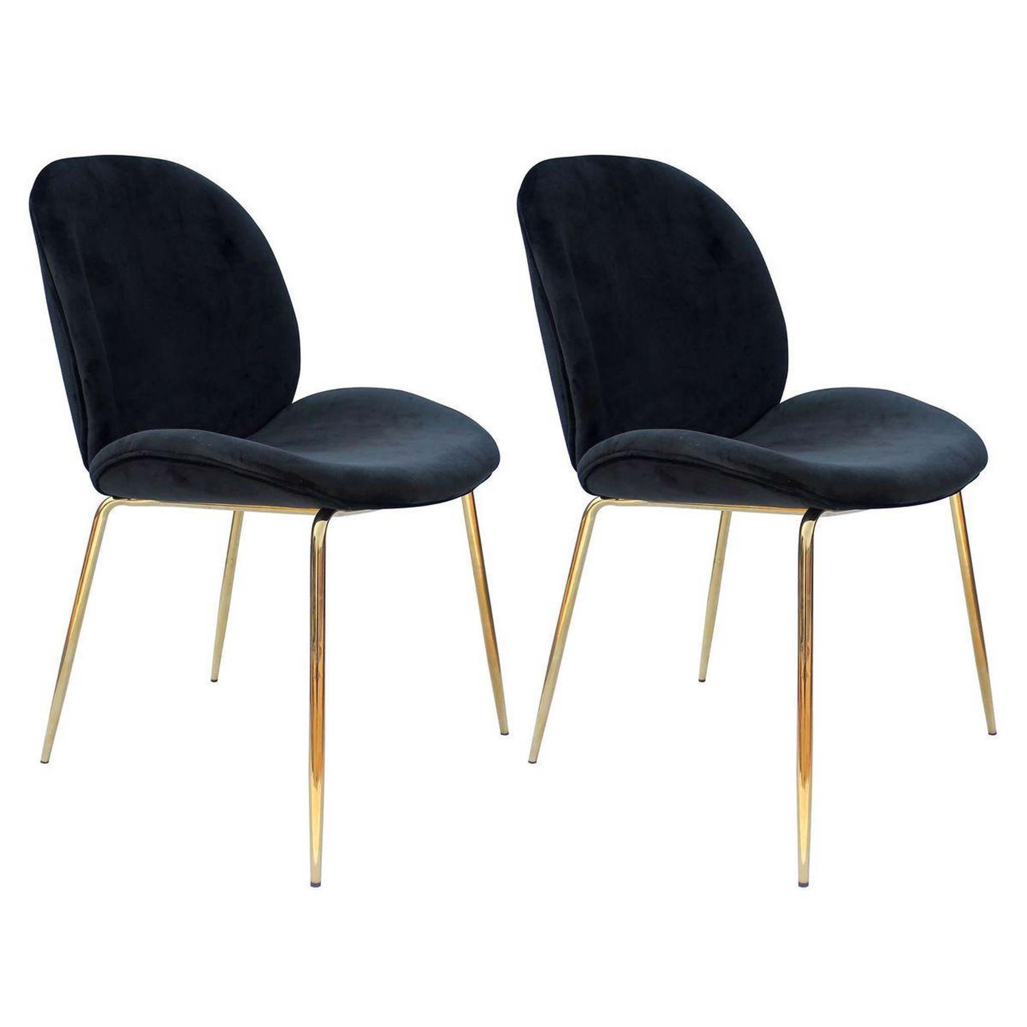 Paris Prix Lot de 2 chaises design  charlize  90cm noir & or