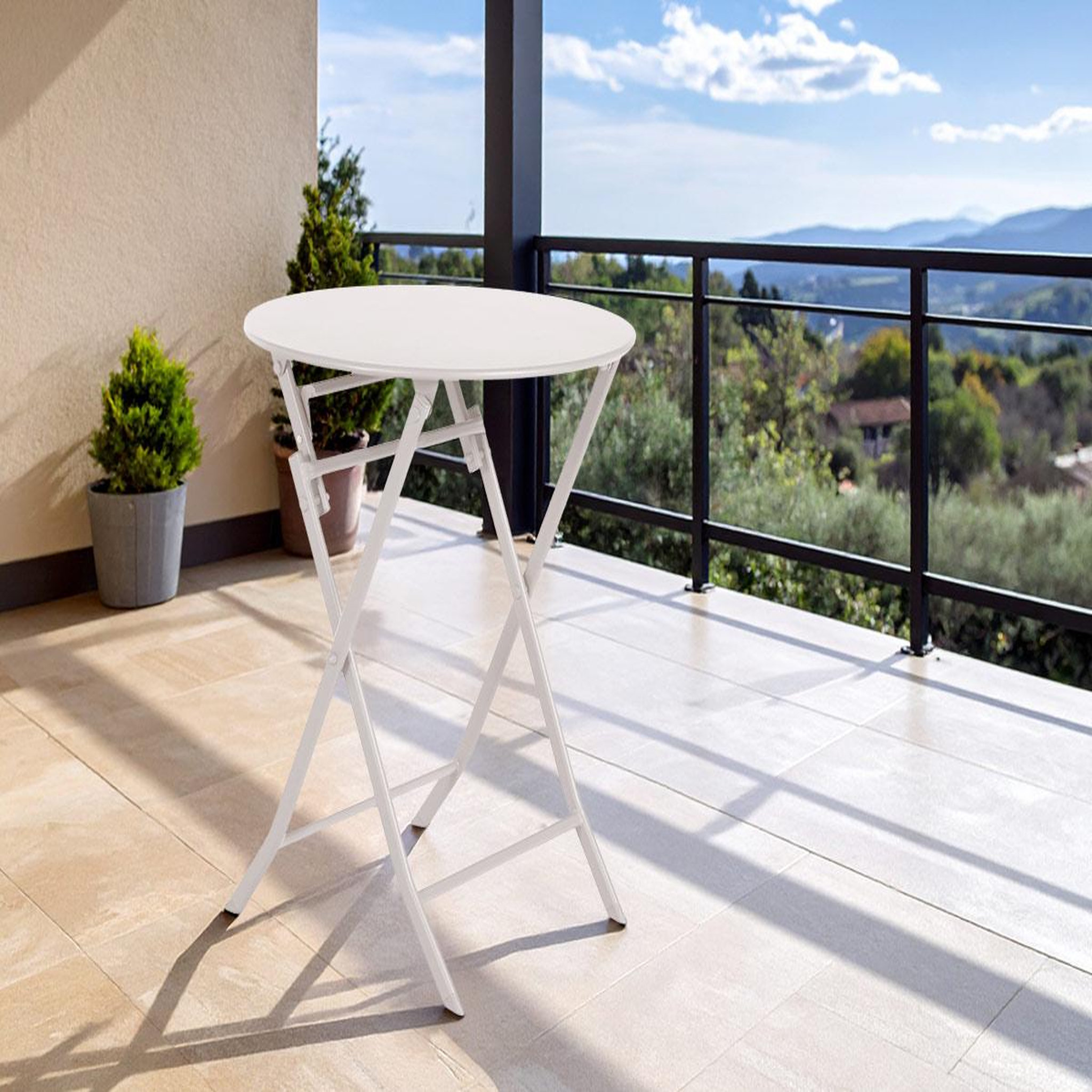 Voir la diapositive 2 : HESPERIDE Table de jardin ronde greensboro ø 60 cm argile - hespéride