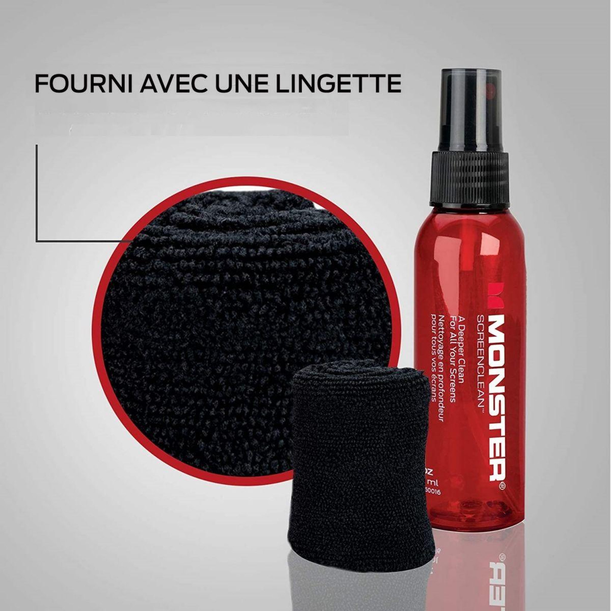 Voir la diapositive 2 : Monster Cable Kit de nettoyage ecran screen clean 200ml