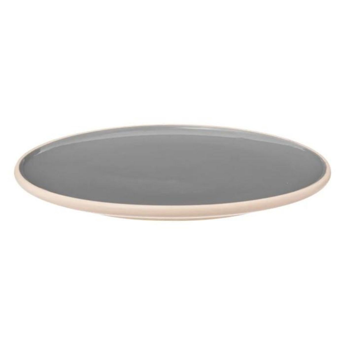 SECRET DE GOURMET Lot de 6 Assiettes Plates  Asma  27cm Gris