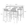 Voir la diapositive 4 : SWEEEK Table haute de jardin AMELIA, 4 chaises hautes en acier, 120 x 70cm x 95cm