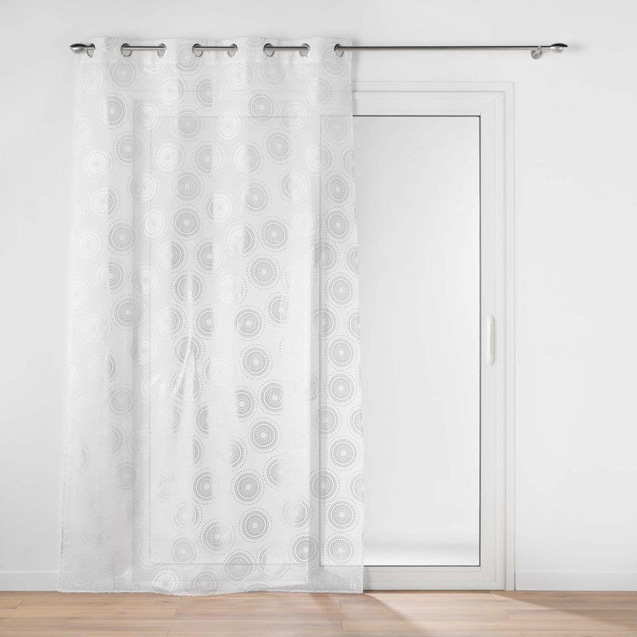 Douceur d'Intérieur Rideau voilage à œillets  lison  140x240cm argent