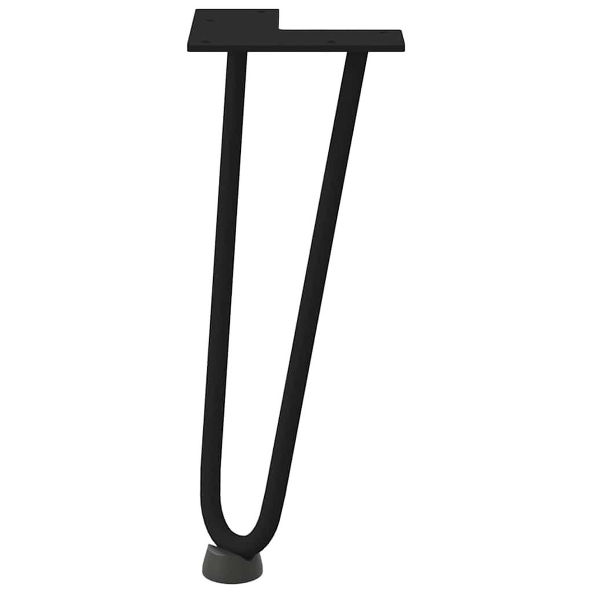 Voir la diapositive 5 : VIDAXL Pieds de table en forme d'epingle a cheveux 4 pcs noir 30 cm