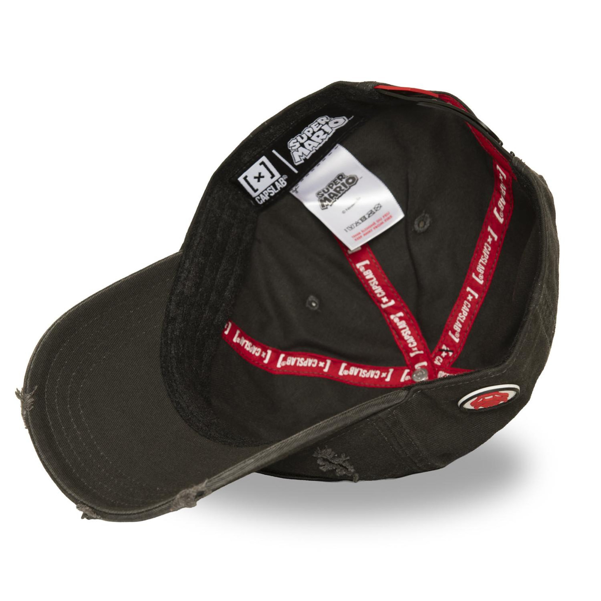 Voir la diapositive 5 : CAPSLAB Casquette basball effet usé avec patch super mario bros bowser