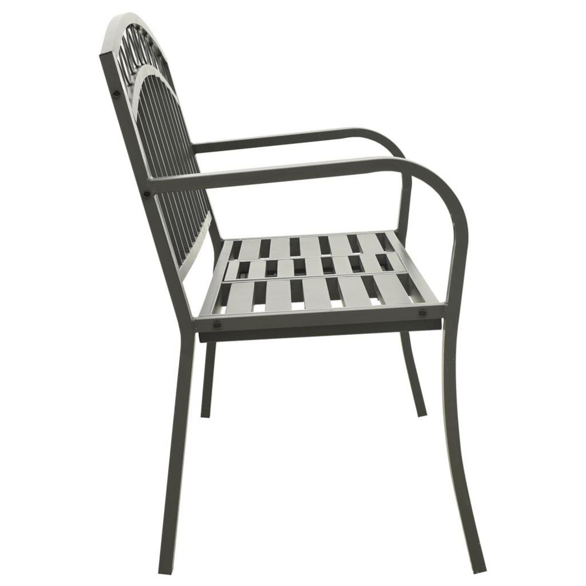 VIDAXL Banc de jardin avec table Gris 120 cm Acier