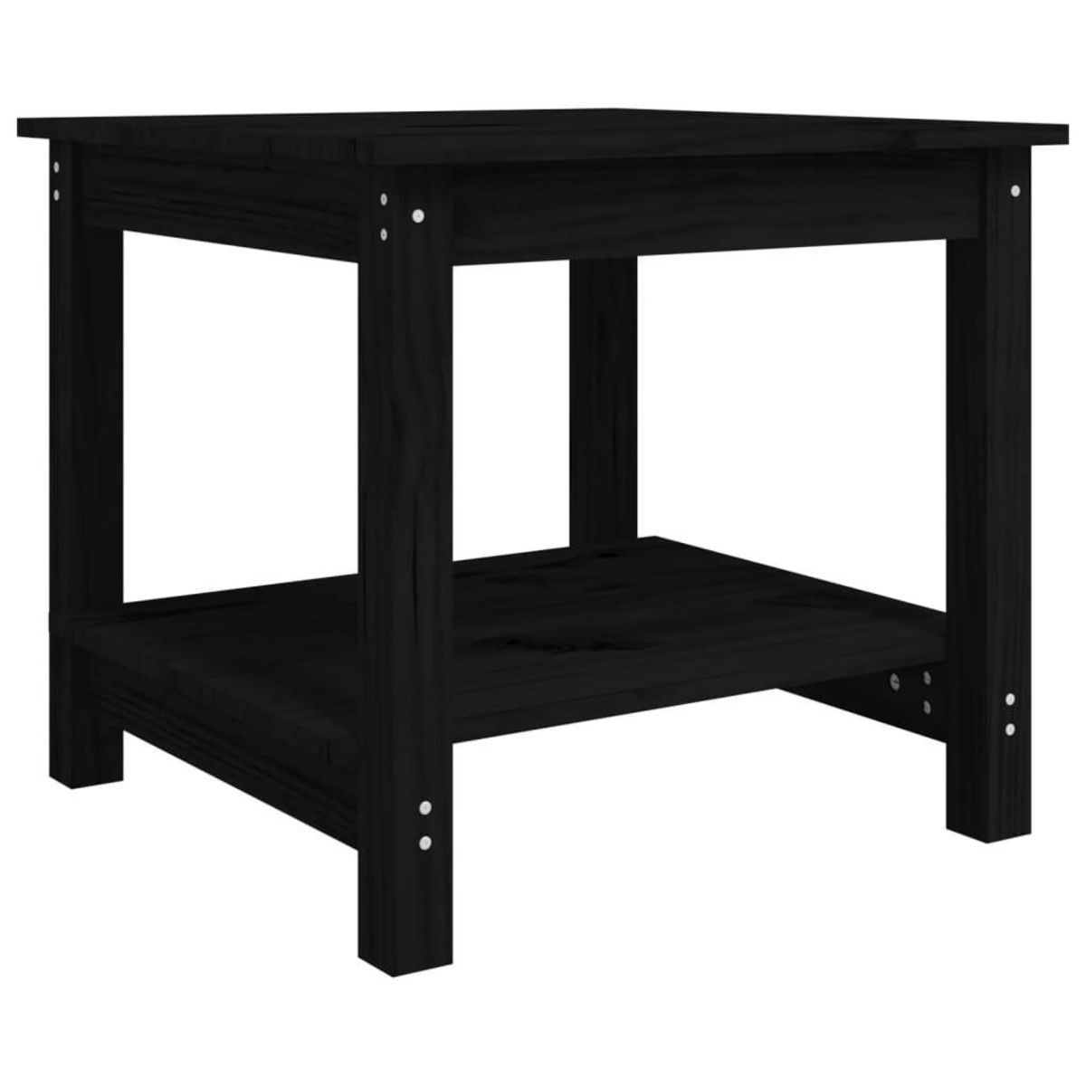 VIDAXL Table basse Noir 50x50x45 cm Bois massif de pin