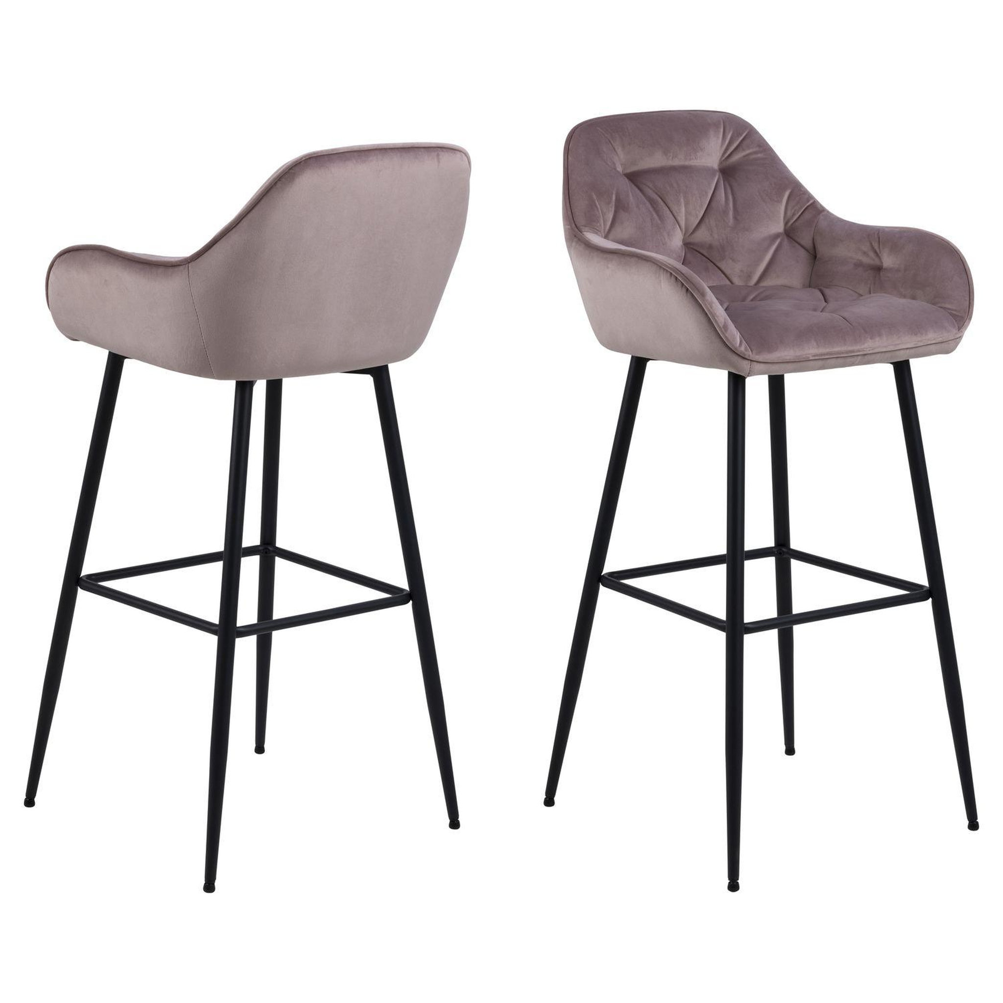 Voir la diapositive 1 : TOILINUX Lot de 2 Tabourets de bar Florie en tissu et métal