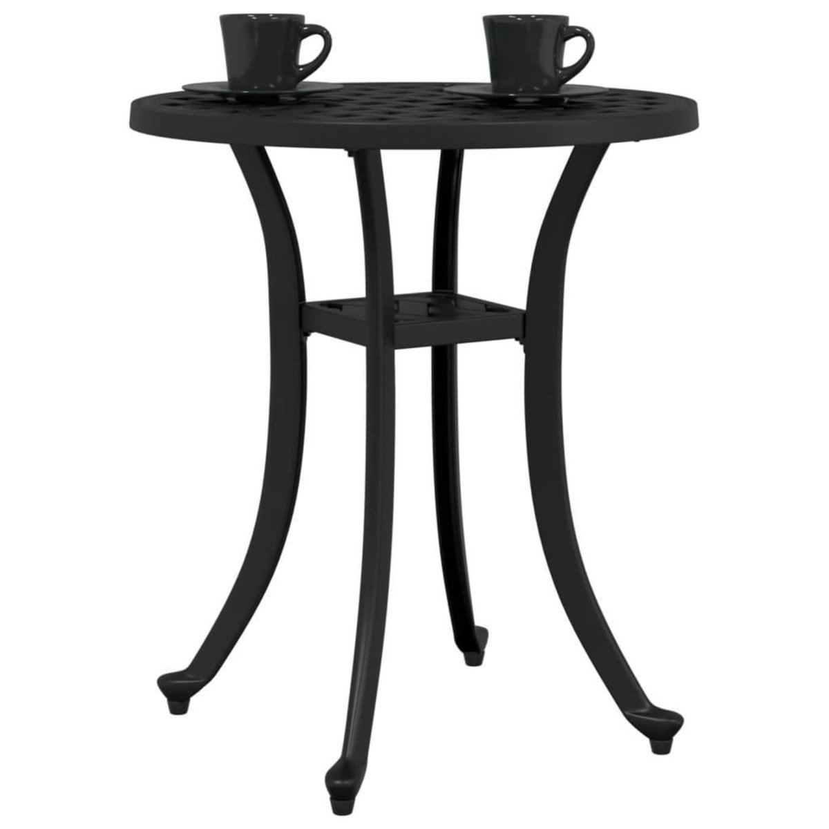 VIDAXL Table de jardin noir Ø48x53 cm aluminium coule