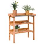 VIDAXL Table a plantes avec etageres marron 78x38x82,5cm bois de sapin
