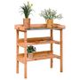 Voir la diapositive 1 : VIDAXL Table a plantes avec etageres marron 78x38x82,5cm bois de sapin