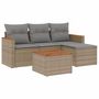 Voir la diapositive 2 : VIDAXL Salon de jardin avec coussins 5pcs melange beige resine tressee