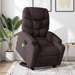 VIDAXL Fauteuil inclinable de massage Marron fonce Tissu