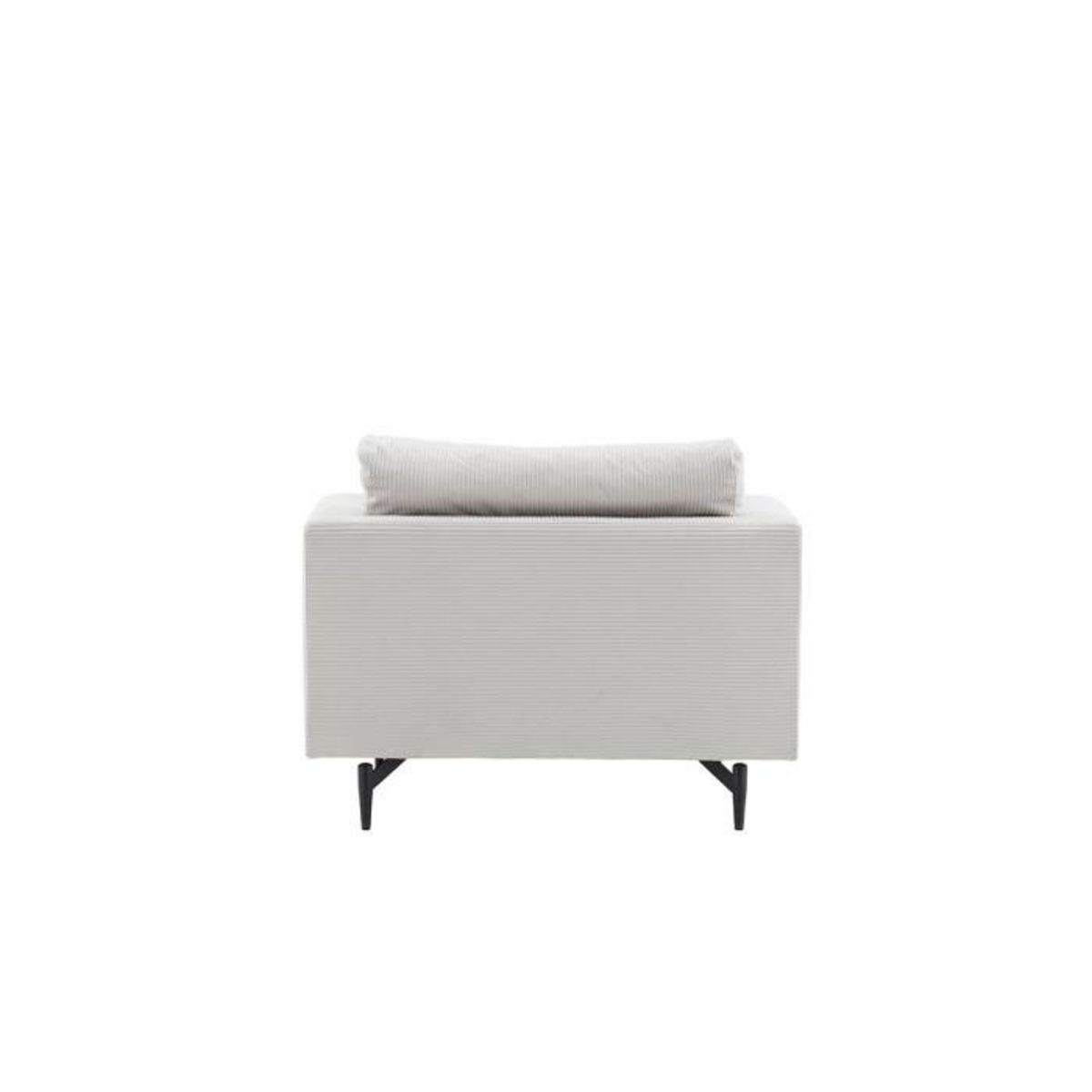 Paris Prix Fauteuil en Velours Côtelé  Sofia  104cm Beige