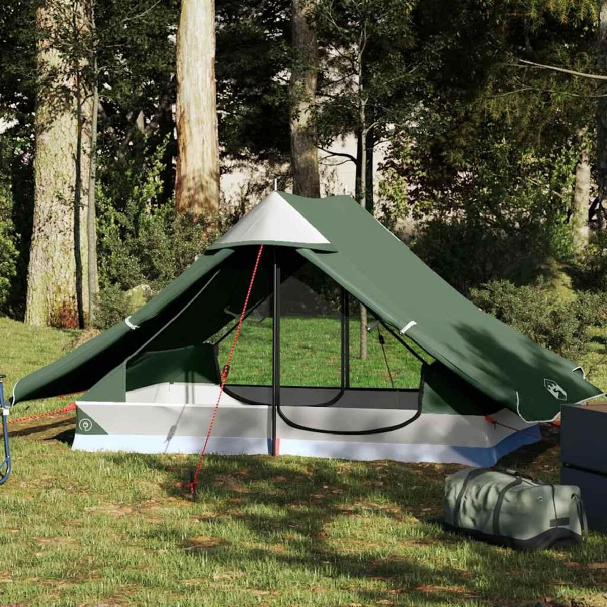 VIDAXL Tente de camping 2 personnes vert impermeable