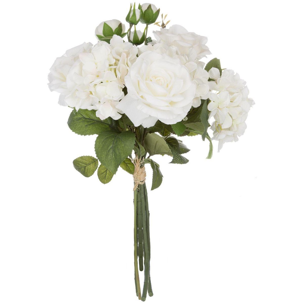 ATMOSPHERA Bouquet artificiel de 18 Fleurs - H. 50 cm - Blanc