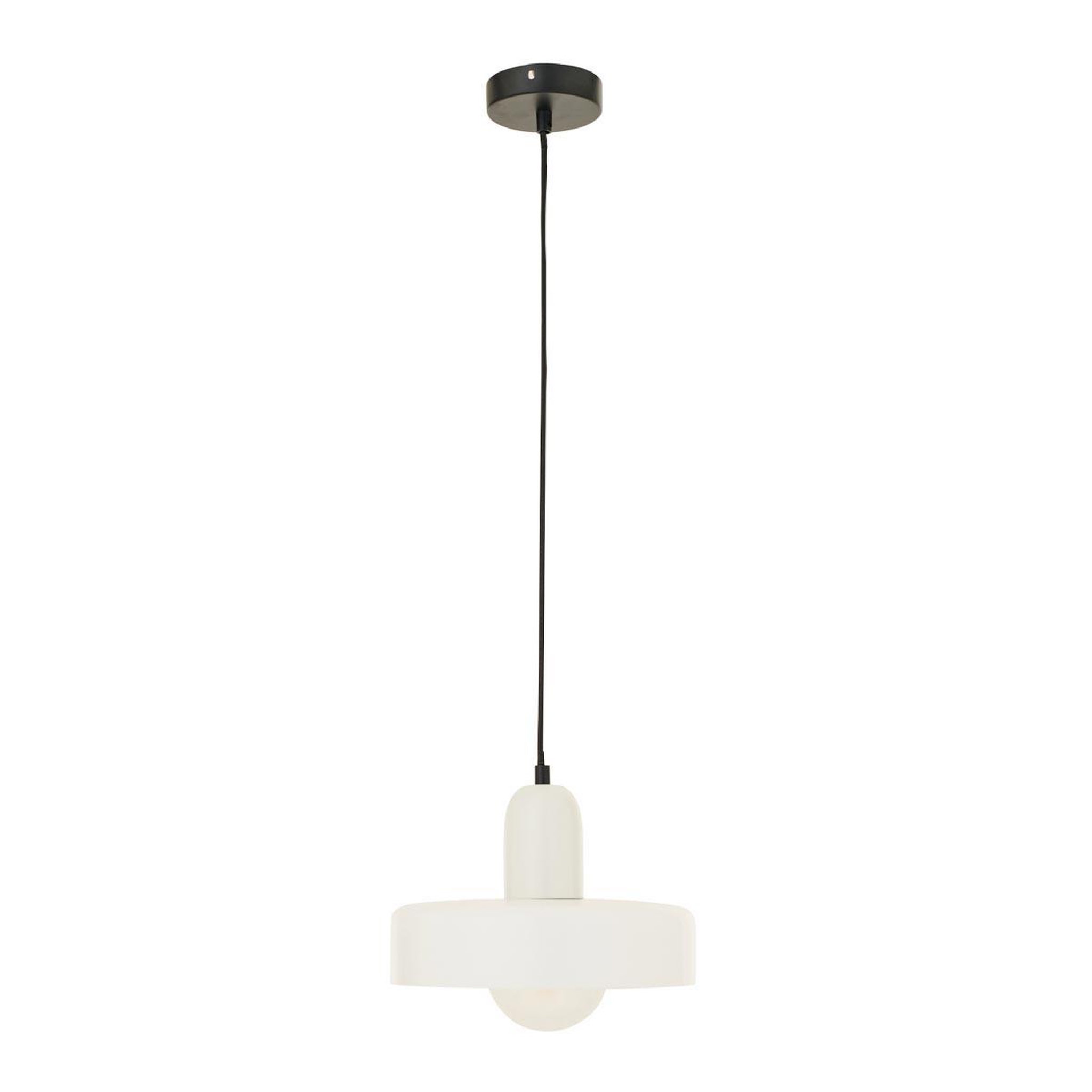 J-LINE Suspension design en verre  rétro  25cm blanc