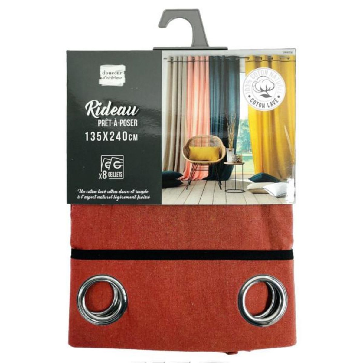 Paris Prix Rideau à Œillets  Linette  135x240cm Terracotta