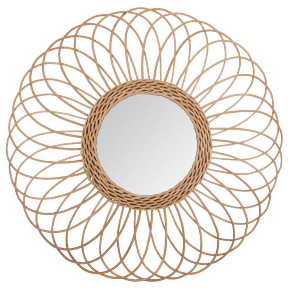 ATMOSPHERA Miroir en Rotin  Rosace  58cm Beige