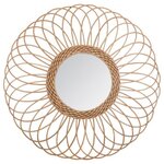 ATMOSPHERA Miroir en Rotin  Rosace  58cm Beige