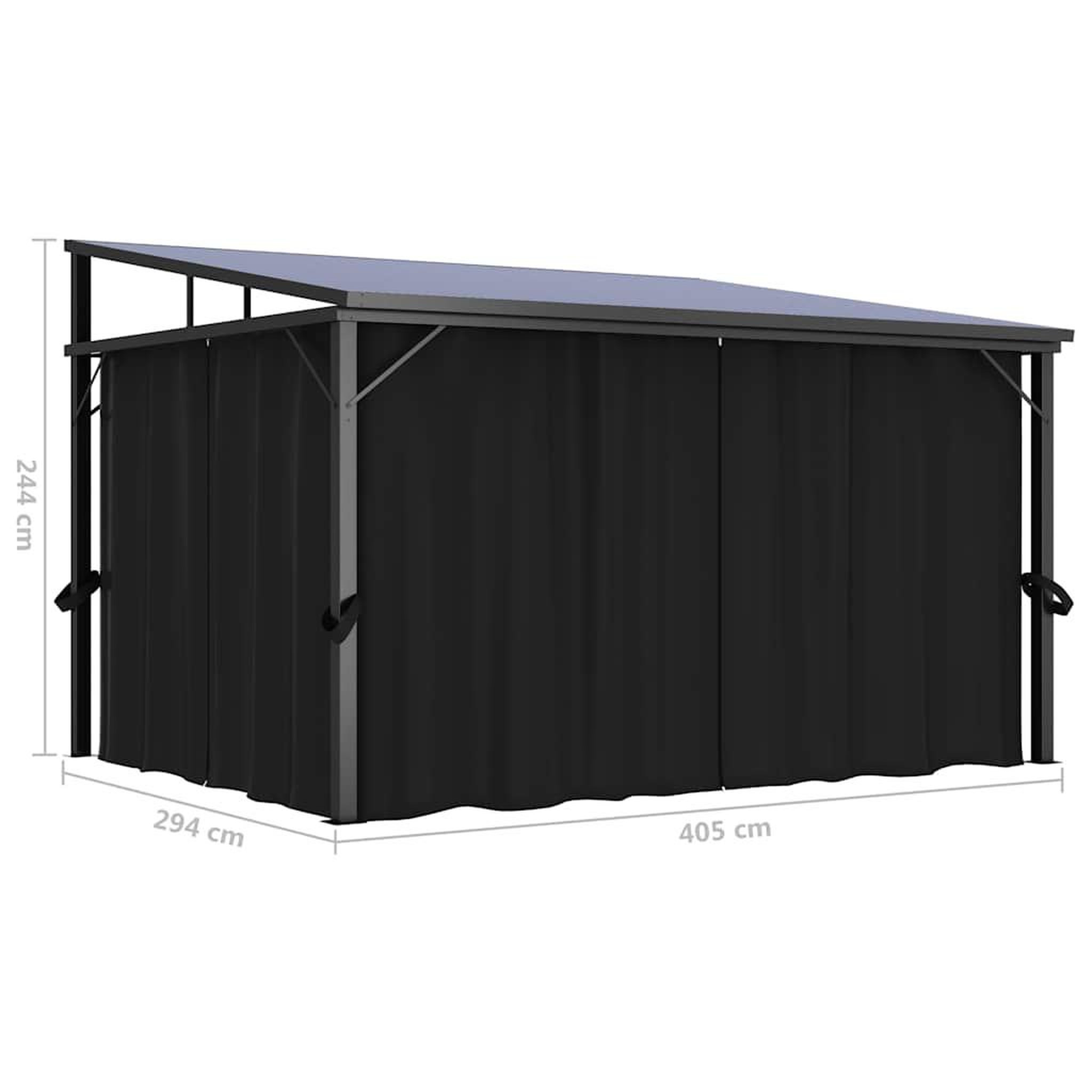 Voir la diapositive 6 : VIDAXL Belvedere avec rideau 405x294x244 cm anthracite