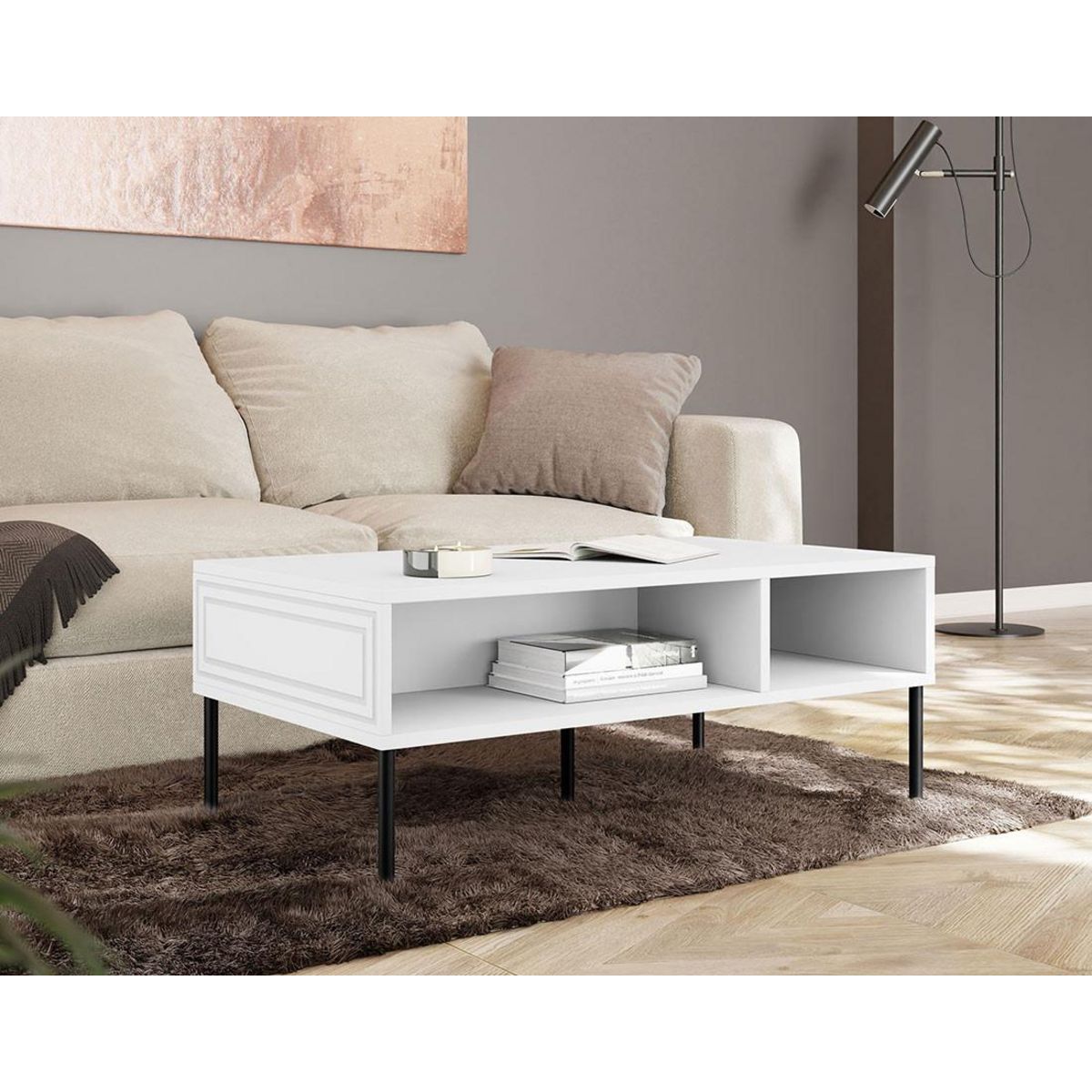 BEST MOBILIER Lavaggi - table basse - 2 niches - 110 cm