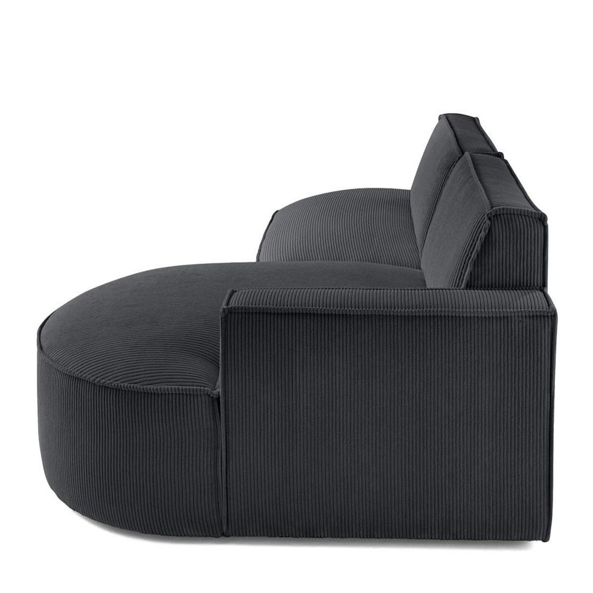 Voir la diapositive 5 : LISA DESIGN Spiaggia - canapé d'angle droit - forme arrondie - 4 places - en velours côtelé