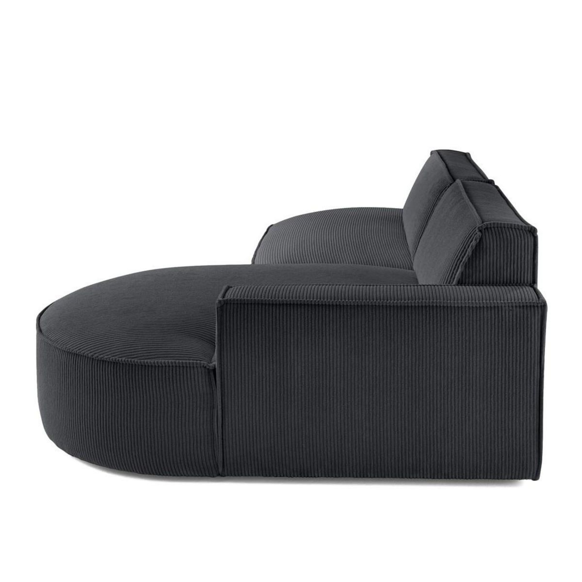 LISA DESIGN Spiaggia - canapé d'angle droit - forme arrondie - 4 places - en velours côtelé