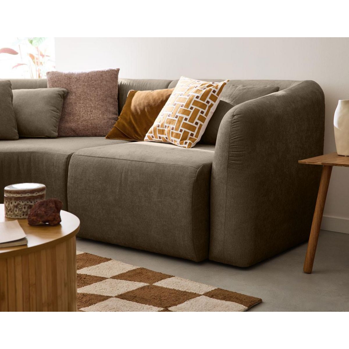 LISA DESIGN Ikare - canapé modulable panoramique - 7 places - en tissu