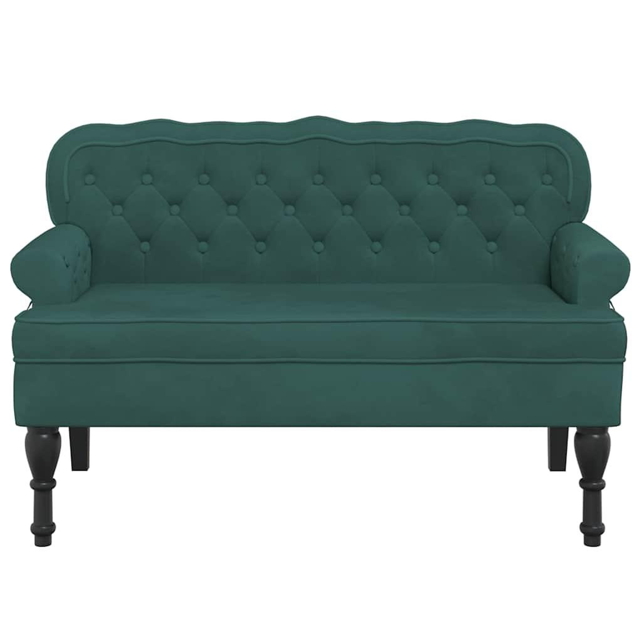 Voir la diapositive 4 : VIDAXL Banc avec dossier vert fonce 119,5x64,5x75 cm velours