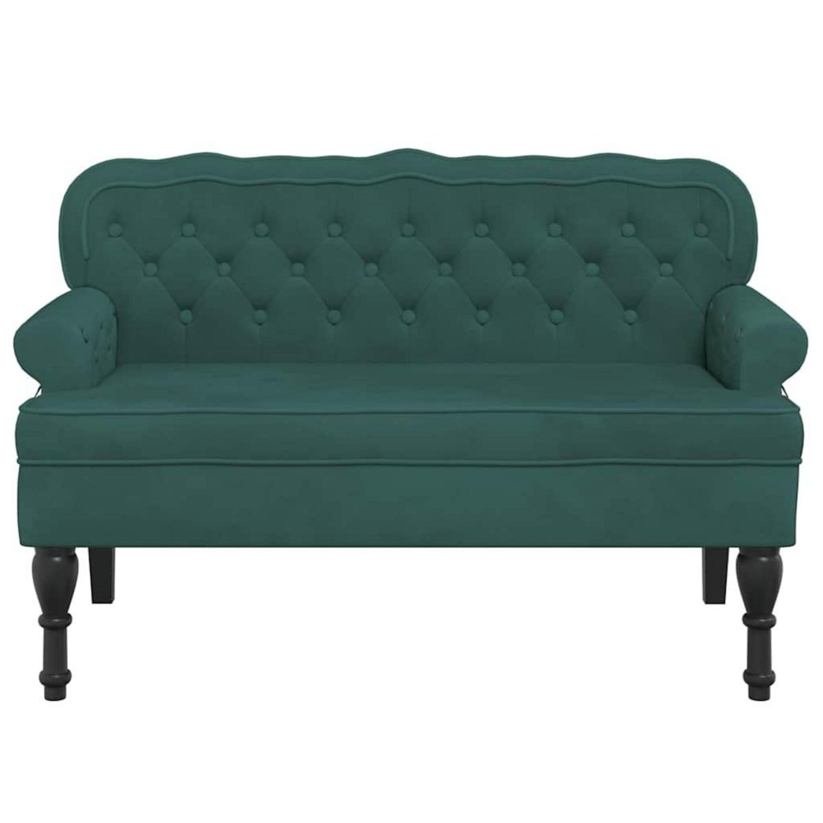 VIDAXL Banc avec dossier vert fonce 119,5x64,5x75 cm velours