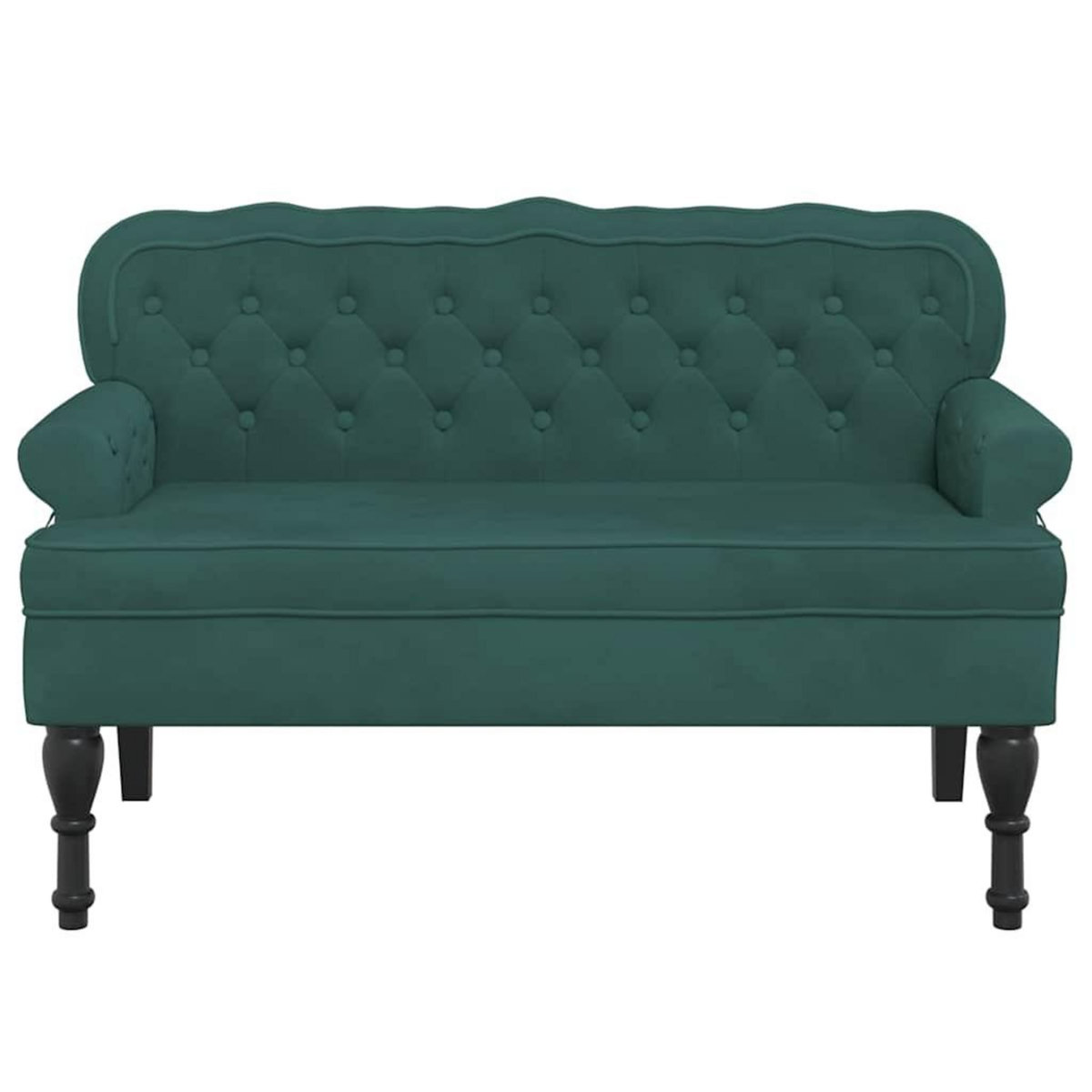 VIDAXL Banc avec dossier vert fonce 119,5x64,5x75 cm velours