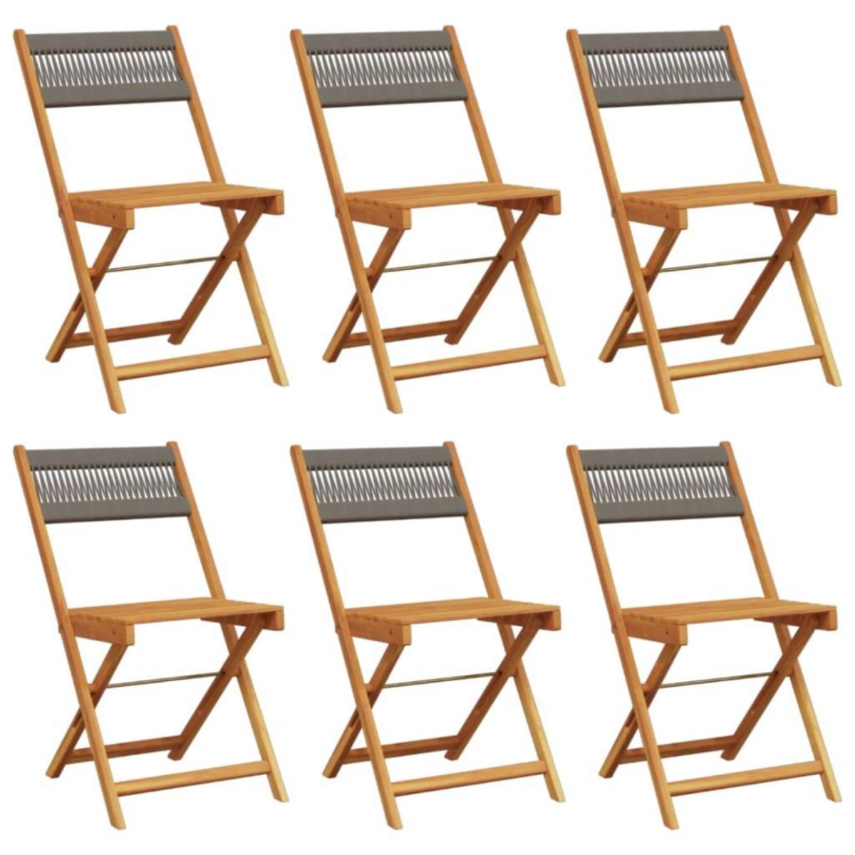VIDAXL Chaises de jardin pliables lot de 6 gris bois d'acacia massif