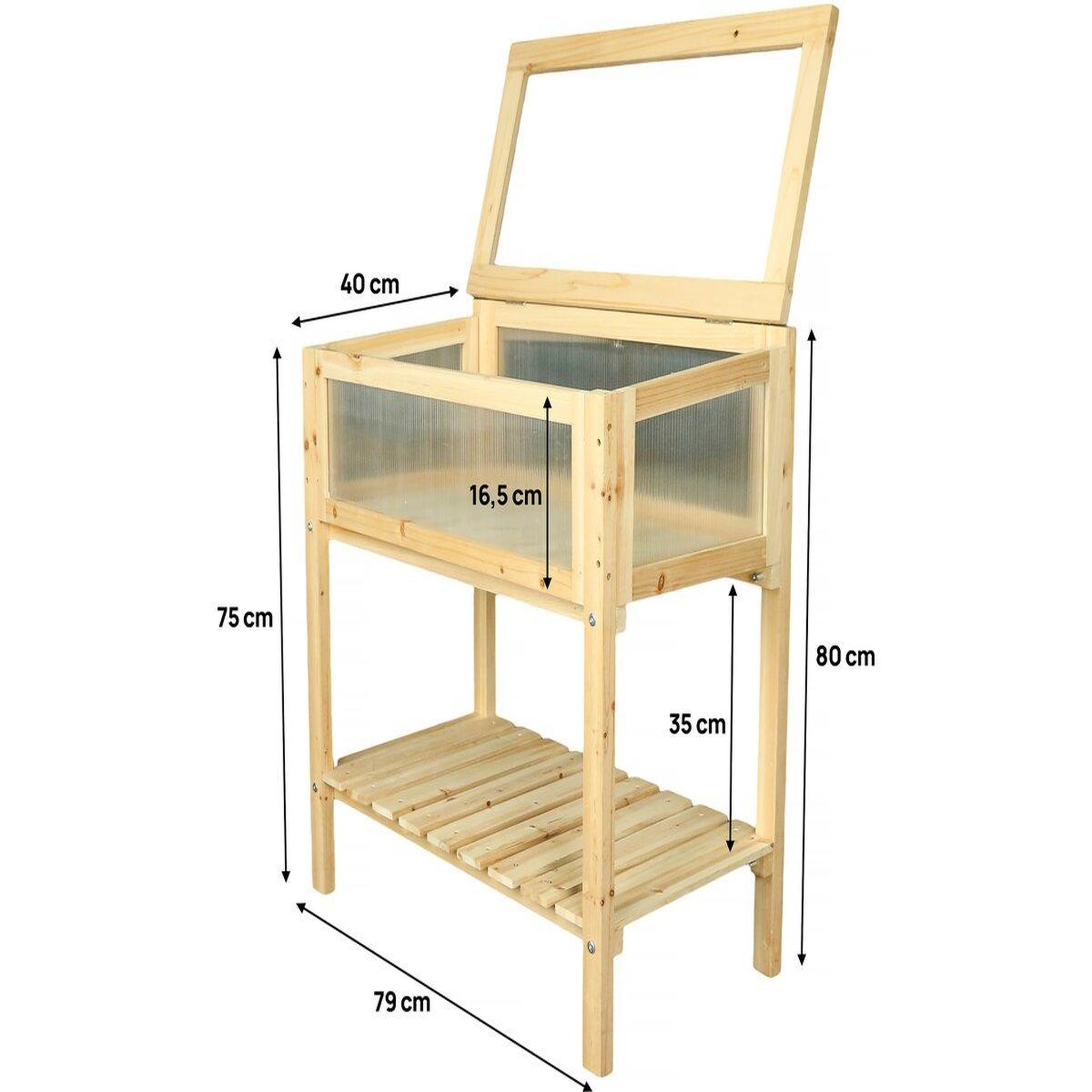 Voir la diapositive 3 : Habitat et Jardin Carré potager en bois sur pieds  Rose  - 79 x 40 x 79.5 cm