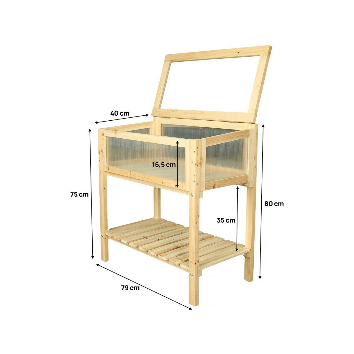 Habitat et Jardin Carré potager en bois sur pieds  Rose  - 79 x 40 x 79.5 cm