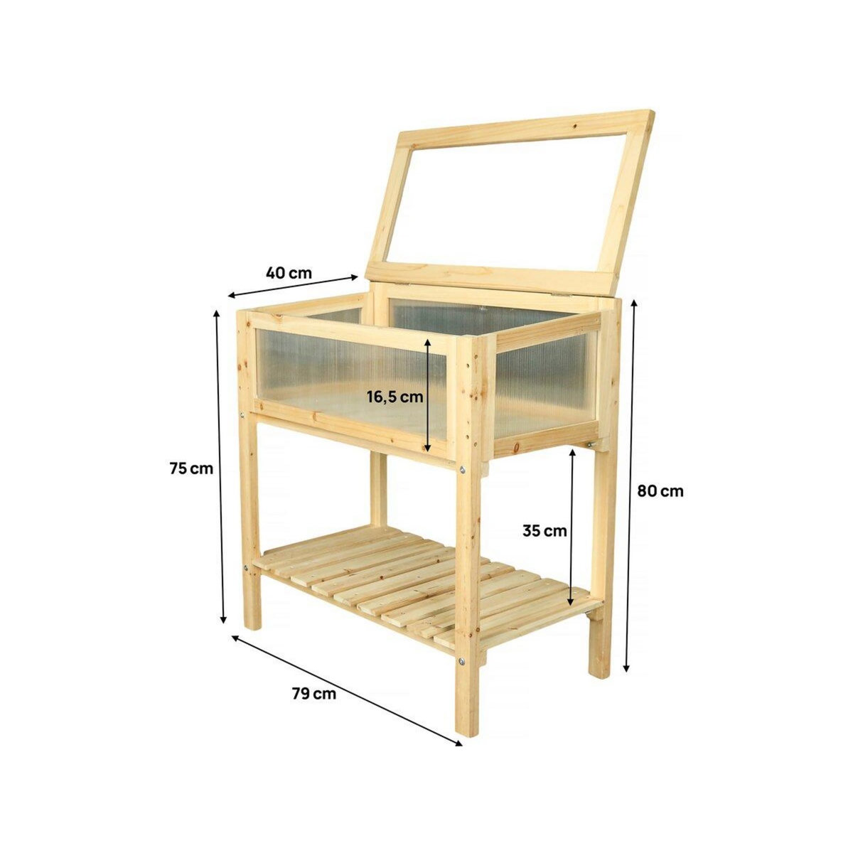 Habitat et Jardin Carré potager en bois sur pieds  Rose  - 79 x 40 x 79.5 cm