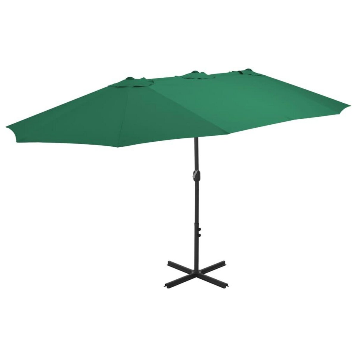 VIDAXL Parasol d'exterieur et mat en aluminium 460x270 cm vert