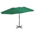 VIDAXL Parasol d'exterieur et mat en aluminium 460x270 cm vert