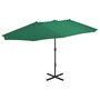 Voir la diapositive 1 : VIDAXL Parasol d'exterieur et mat en aluminium 460x270 cm vert